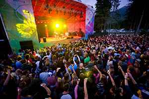 Jason Mraz performing at the summer concert series at celebration plaza